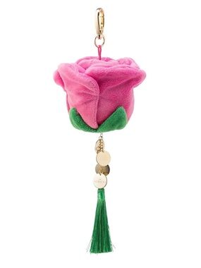 Scentsy Pink Rose Purse Charm Clip in Vanilla Rose fragrance Pom Pom NWT